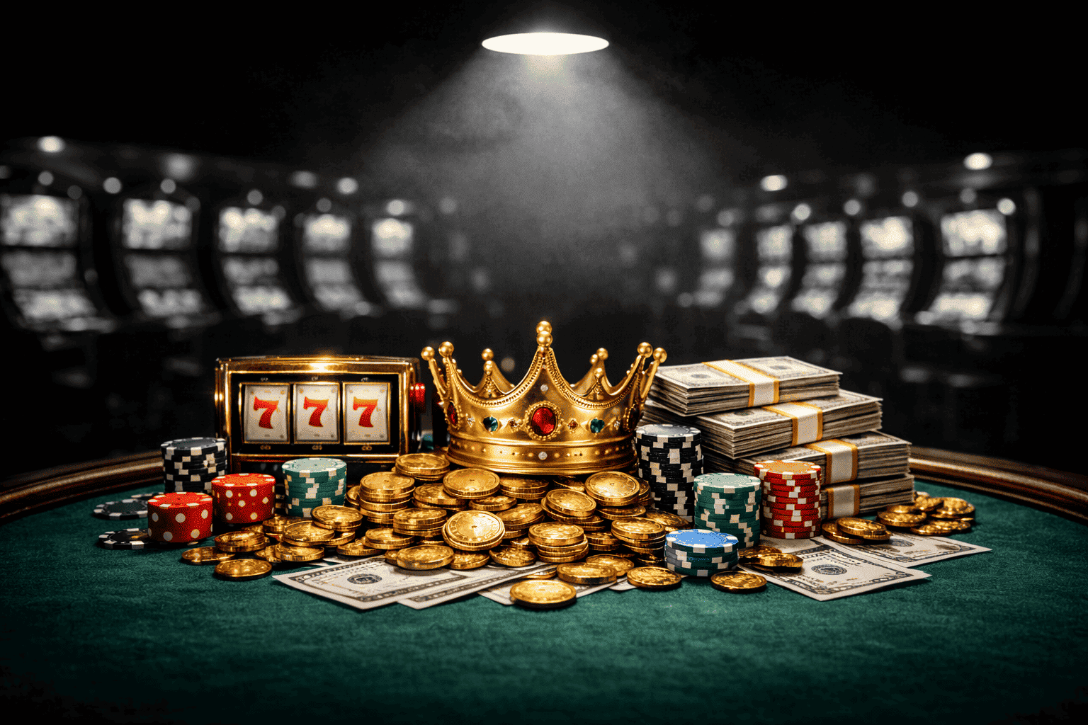 Cinematic black-and-white casino scene with a spotlight on a green roulette table covered in colorful chips and banknotes, symbolizing high potential payouts and risk.